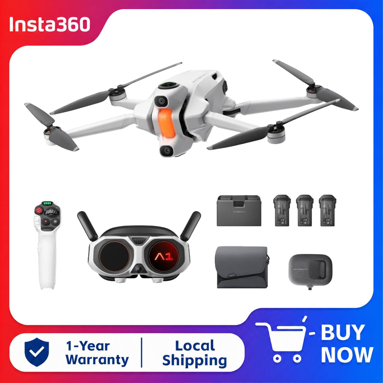 Drone Gimbal For Insta360 - Insta360 Antigravity A1 Explorer Paket (3